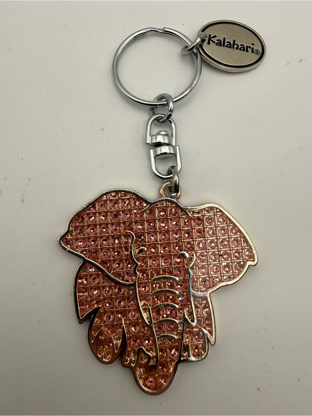 Kalahari Pink Keychain Pendant covered small sparking Rhinestones - Picture 3 of 4